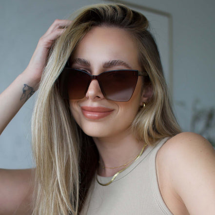 Goldie Sunglasses — Espresso Tortoise + Brown Gradient