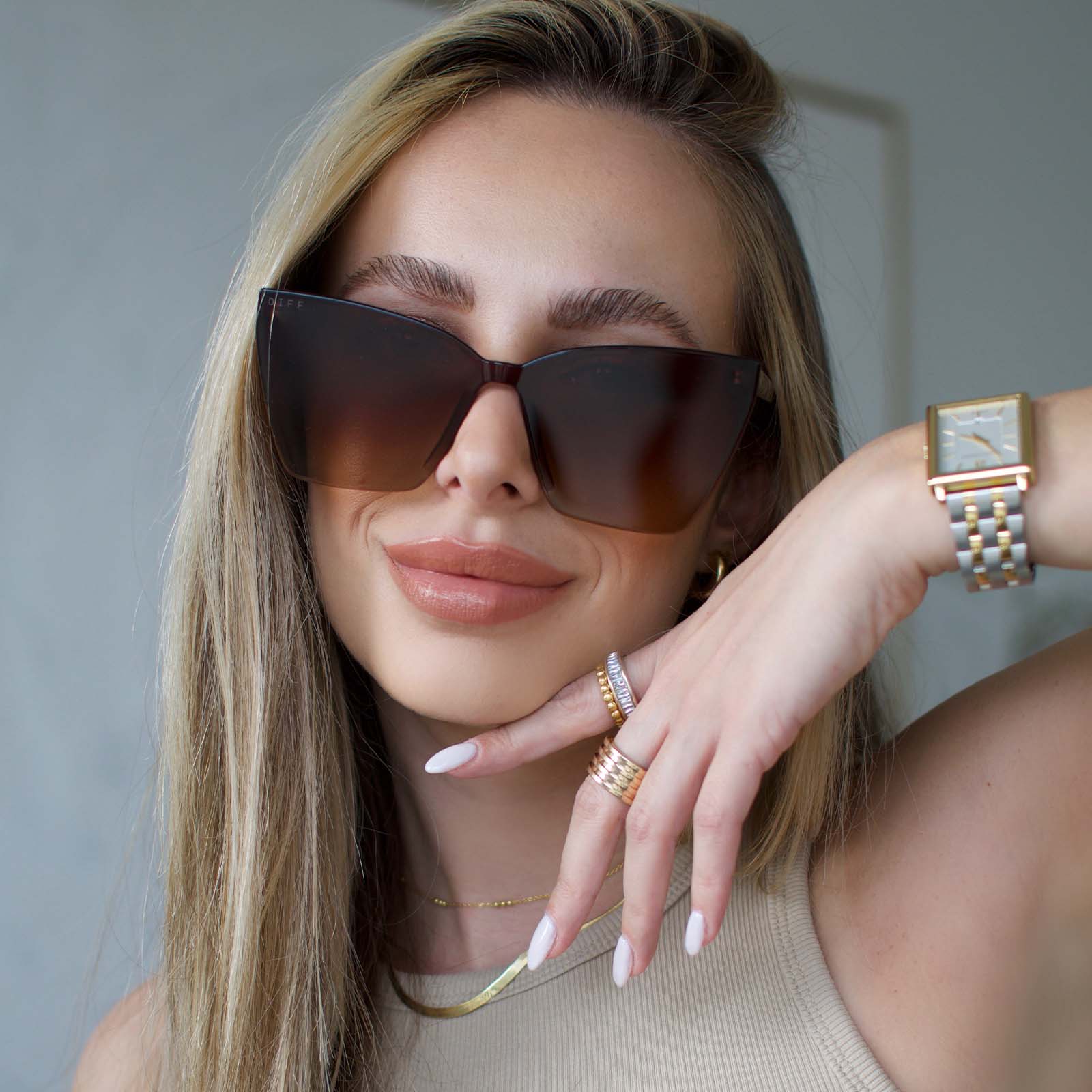 Goldie Sunglasses — Espresso Tortoise + Brown Gradient
