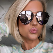Lenox Sunglasses — Brushed Gold + Cherry Blossom Mirror