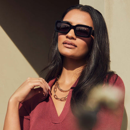 Indy Sunglasses — Black + Grey Polarized