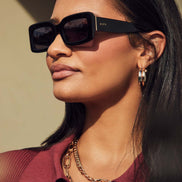 Indy Sunglasses — Black + Grey Polarized