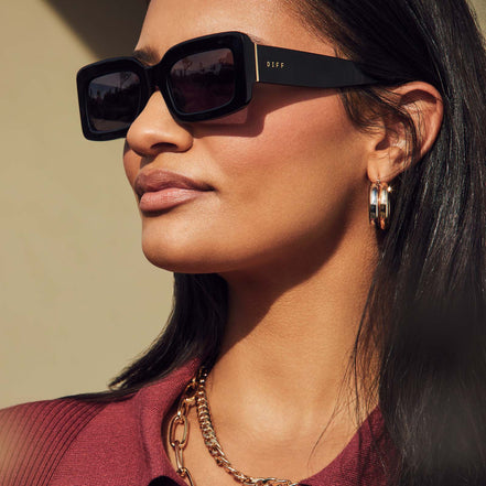 Indy Sunglasses — Black + Grey Polarized