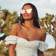 Goldie Sunglasses — Apricot Crystal + Peach Mirror