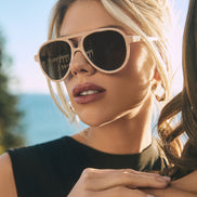 Pia Sunglasses — Nude + Brown Gradient Polarized