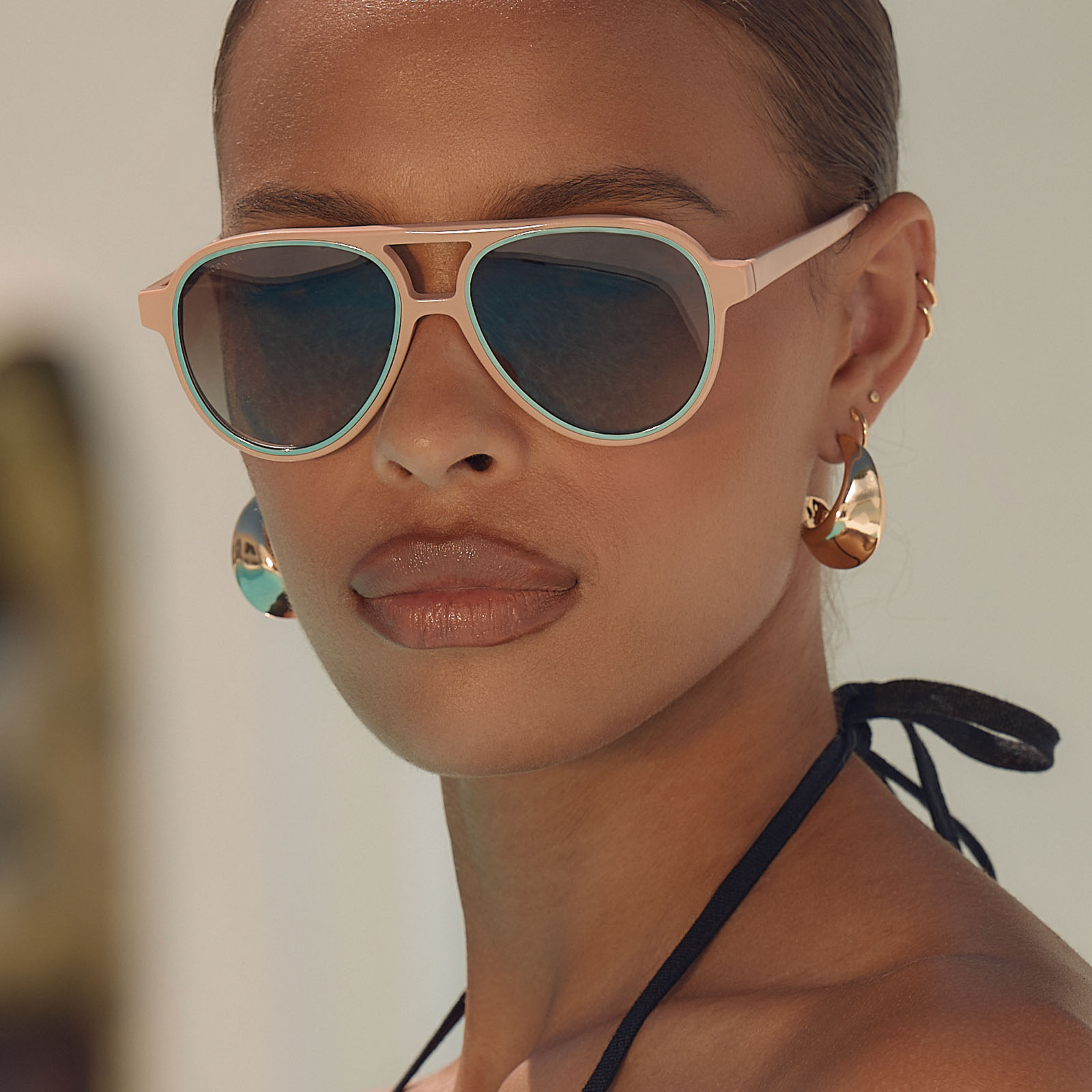 Pia Sunglasses — Nude + Brown Gradient Polarized