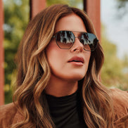 Joelle Sunglasses — Black + Grey Gradient Polarized