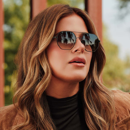 Joelle Sunglasses — Black + Grey Gradient Polarized
