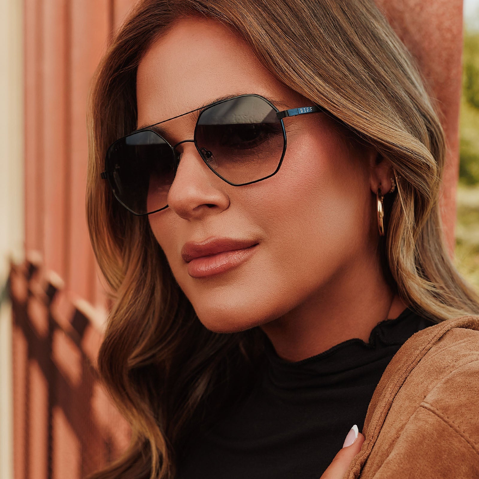Joelle Sunglasses — Black + Grey Gradient Polarized