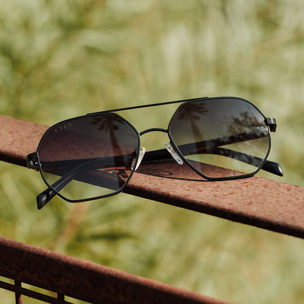 Joelle Sunglasses — Black + Grey Gradient Polarized