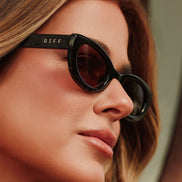 Raya Sunglasses — Black + Brown