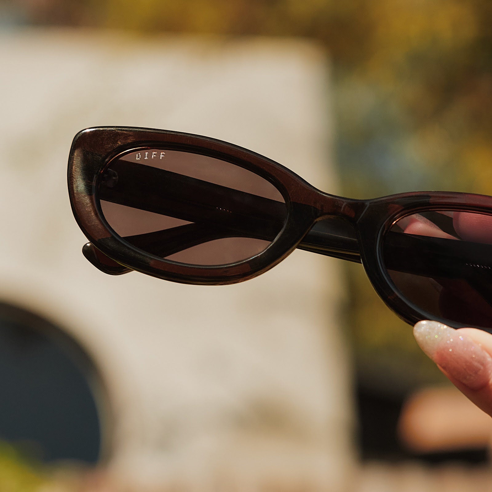 Raya Sunglasses — Chocolate Crystal + Grey Polarized
