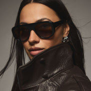 Morgan Sunglasses — Black + Brown Polarized