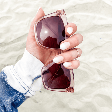 Bella Sunglasses — Light Pink Crystal + Wine Gradient