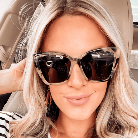 Becky II Sunglasses — Cream Tortoise + Grey Polarized