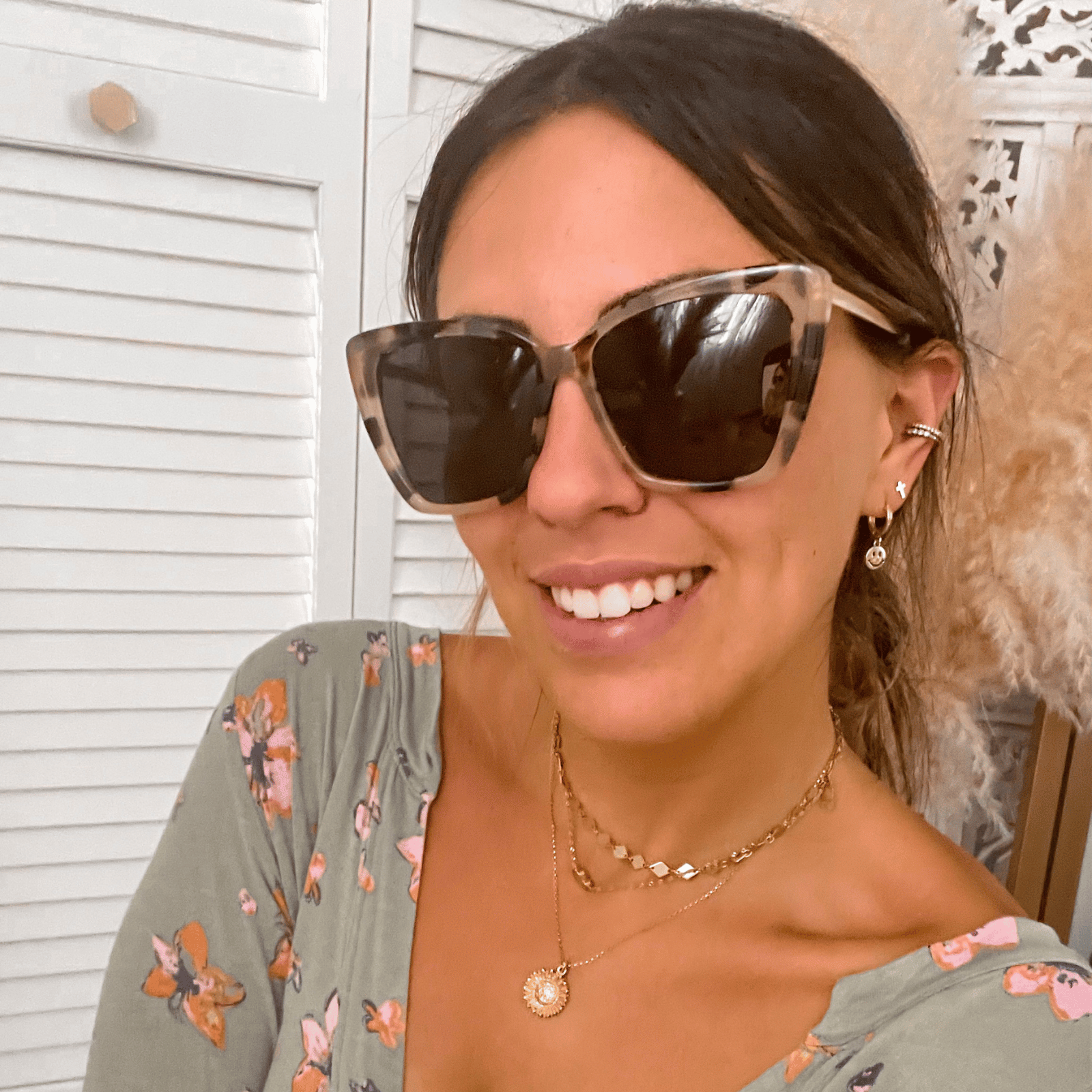 Becky II Sunglasses — Cream Tortoise + Grey Polarized