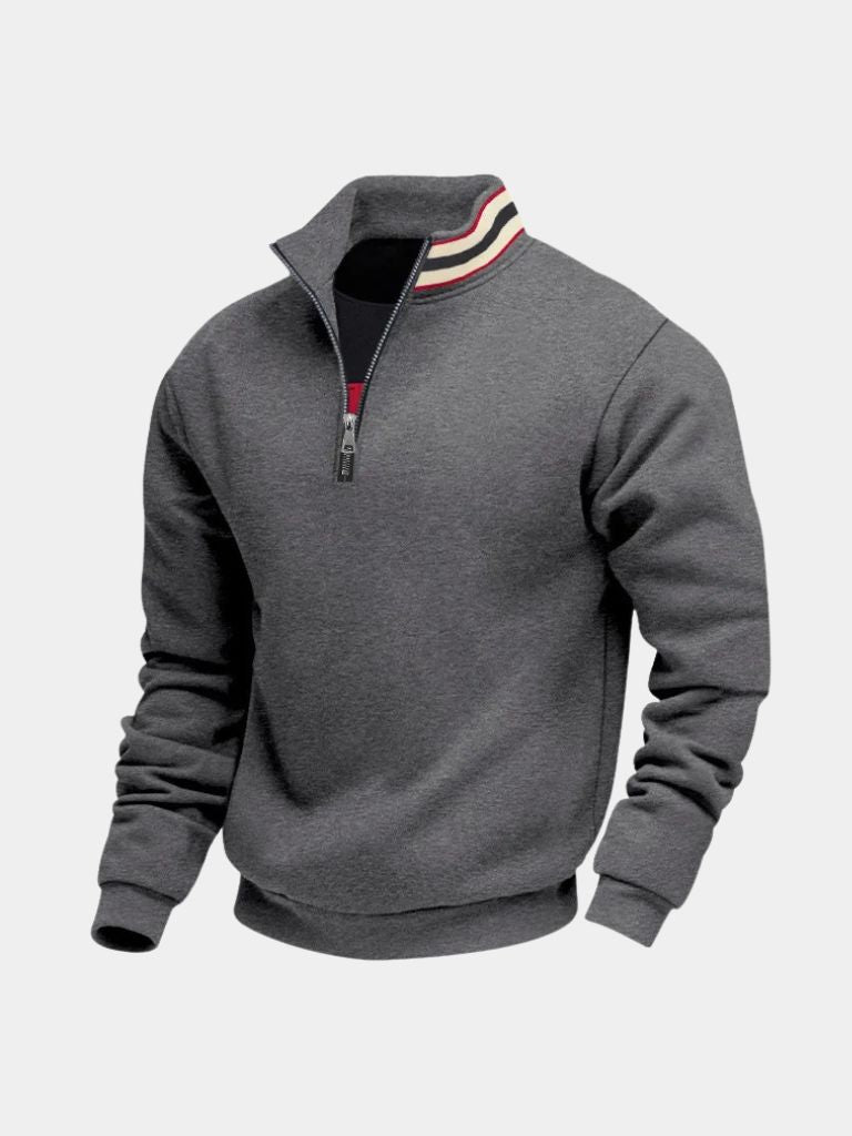 Regent Striped High Collar Pullover
