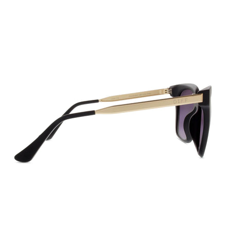 Bella Sunglasses — Matte Black + Pink Mirror Polarized