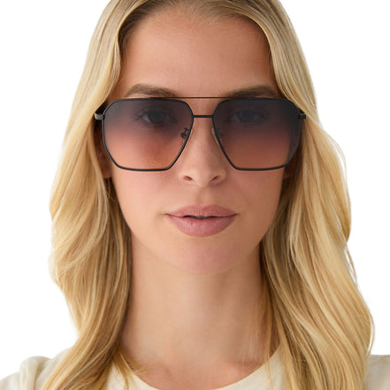 Berkely Sunglasses — Black + Twilight Gradient