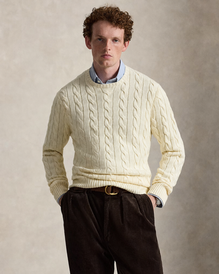 Cable-Knit Cotton Jumper - Cream