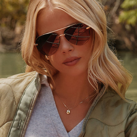 Zaria Sunglasses — Espresso Tortoise + Brown Gradient