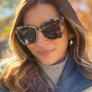 Becky II Sunglasses — Cream Tortoise + Grey Polarized