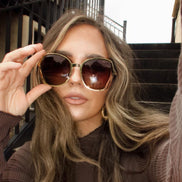 Donna III Sunglasses — Gold + Brown Gradient Polarized