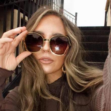 Donna III Sunglasses — Gold + Brown Gradient Polarized