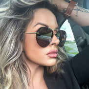 Lenox Sunglasses — Gold + Brown Gradient Mirror Polarized