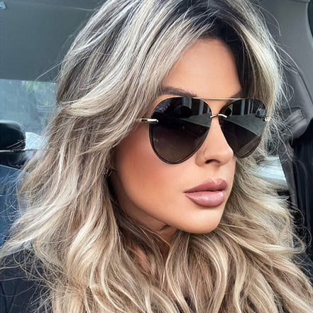 Lenox Sunglasses — Gold + Brown Gradient Mirror Polarized