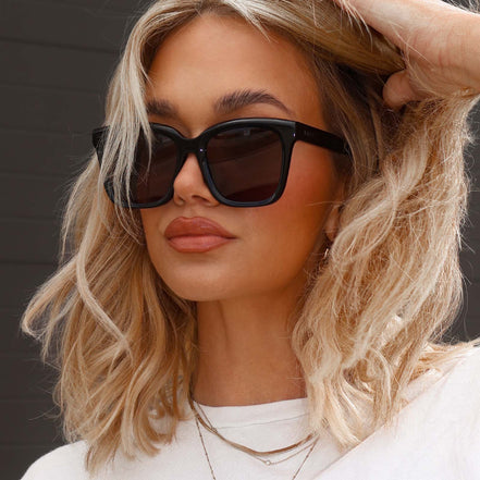 Meredith Sunglasses — Black + Grey