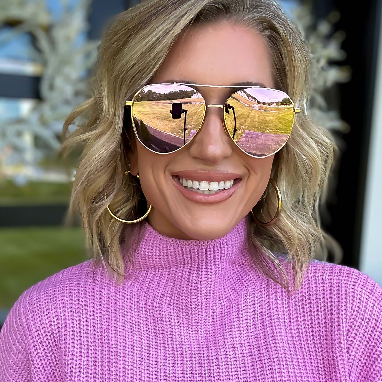 Dash Sunglasses — Rose Gold + Cherry Blossom Mirror Polarized