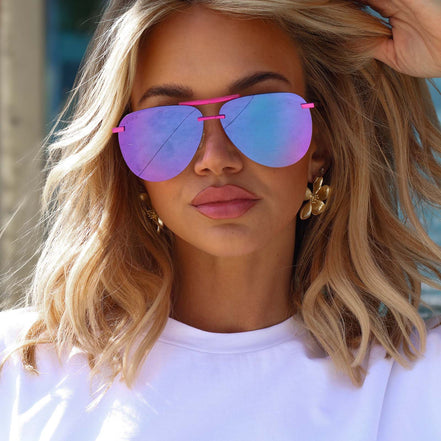 Tahoe Sunglasses — Pink Rush Metallic + Pink Mirror