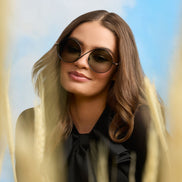 Elphaba Wire Frame Sunglasses — Black Wire + Emerald Tint Gradient