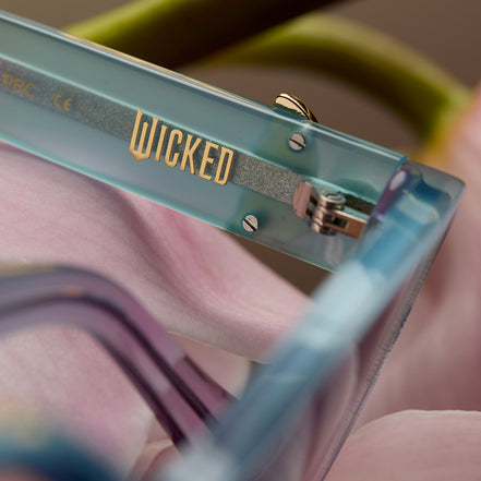 Glinda Upland Butterfly Sunglasses — Pastel Blue + Lavender + Pink Gradient