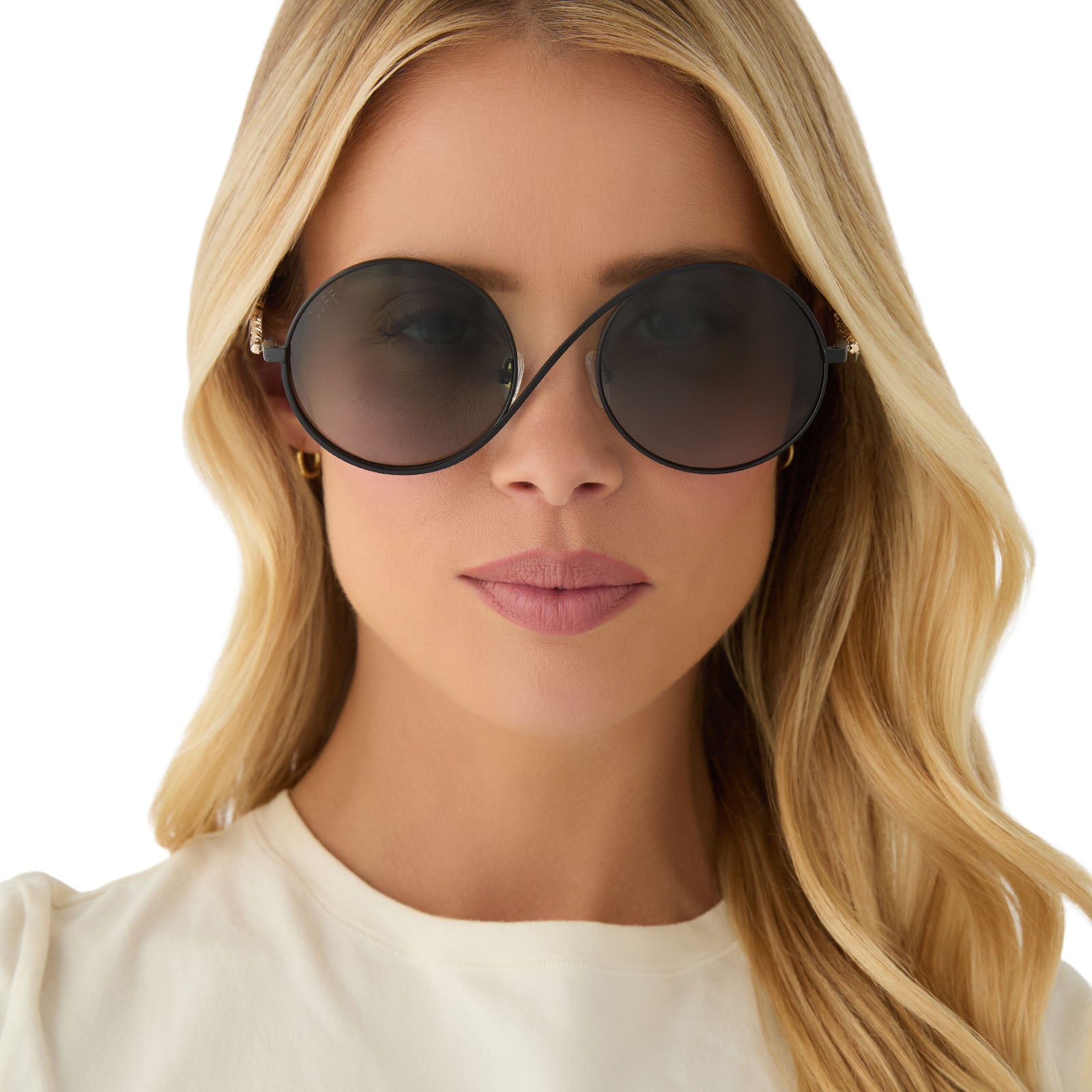 Elphaba Wire Frame Sunglasses — Black Wire + Emerald Tint Gradient