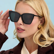 Becky II Sunglasses — Black + Dark Smoke Polarized