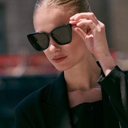 Becky II Sunglasses — Black + Dark Smoke Polarized