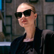 Becky II Sunglasses — Black + Dark Smoke Polarized