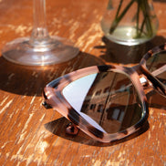 Becky II Sunglasses — Himalayan Tortoise + Taupe Mirror Polarized