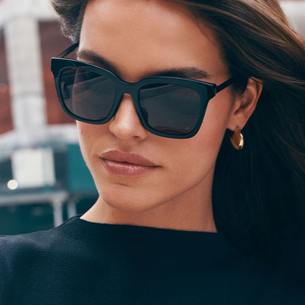 Bella Sunglasses — Black + Grey Polarized