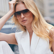 Imani Sunglasses — Gold + Brown Gradient
