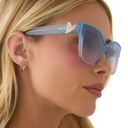 Glinda Upland Butterfly Sunglasses — Pastel Blue + Lavender + Pink Gradient