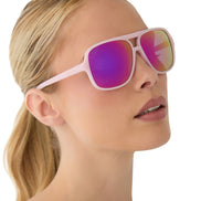 Hangtime Sunglasses — Matte Baby Pink + Pink Rush Mirror Polarized