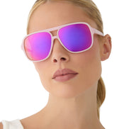 Hangtime Sunglasses — Matte Baby Pink + Pink Rush Mirror Polarized