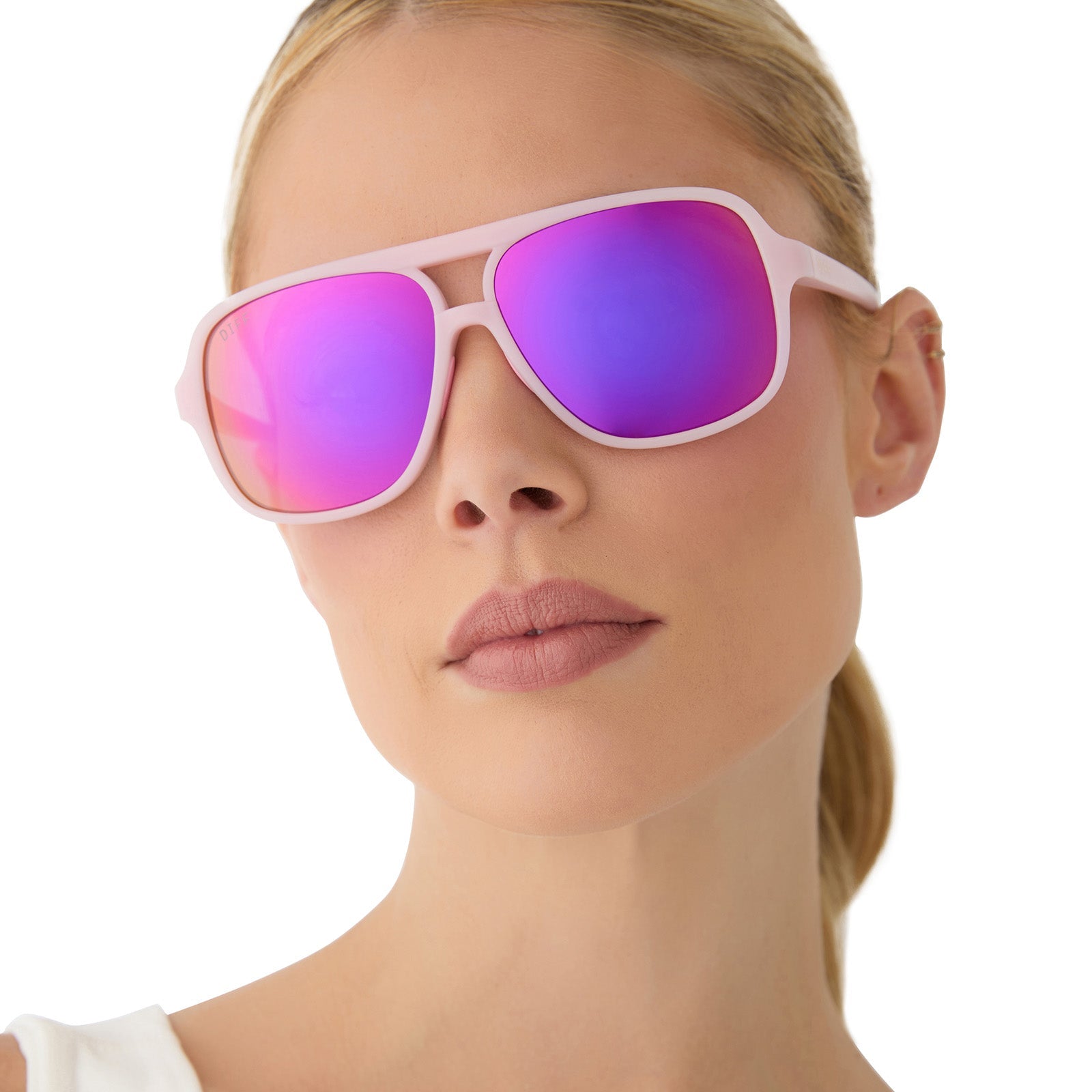 Hangtime Sunglasses — Matte Baby Pink + Pink Rush Mirror Polarized