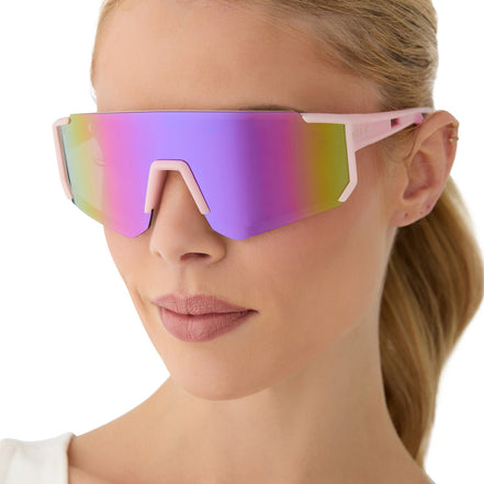 Heat Sunglasses — Matte Baby Pink + Pink Rush Mirror Polarized