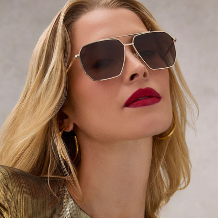 Berkely Sunglasses — Gold + Brown Gradient Polarized