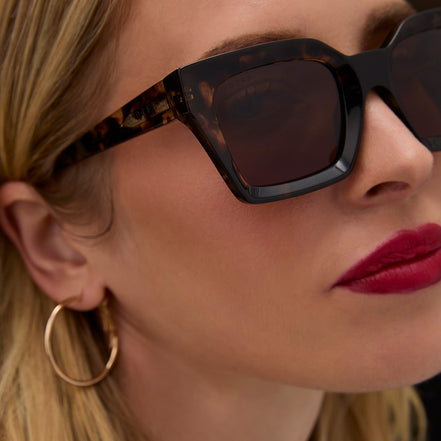 Greer Sunglasses — Espresso Tortoise + Brown Gradient Polarized
