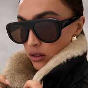 Morgan Sunglasses — Black + Brown Polarized