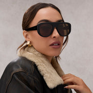 Morgan Sunglasses — Black + Brown Polarized